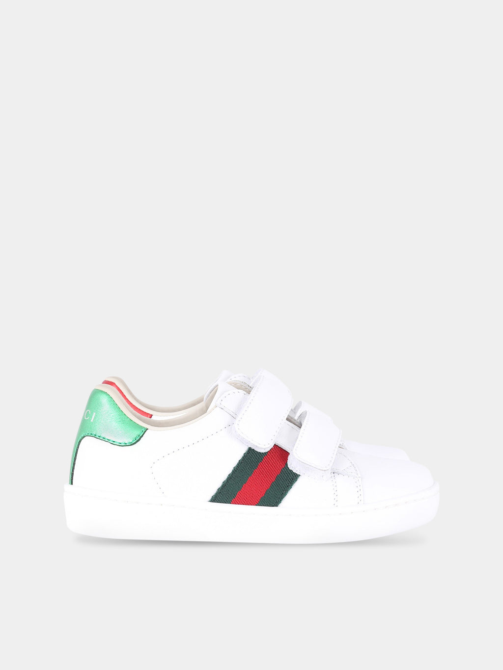 White Ace sneakers for boy with red and green Webs details